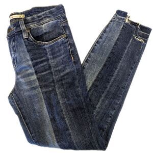 Chelsea & Violet colorblocked striped, cotton blend jeans, size 27